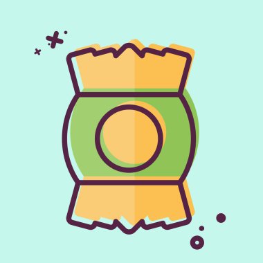 Simge Paketleme. Plastik Ürün sembolüyle ilgili. MBE tarzı. dizayn edilebilir