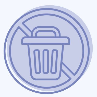 Simge Sıfır Atık. Atık sembolüyle ilgili. İki ton stili. dizayn edilebilir