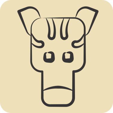 Simge Zebra. Hayvanlar sembolüyle ilgili. El çizimi tarzı. dizayn edilebilir