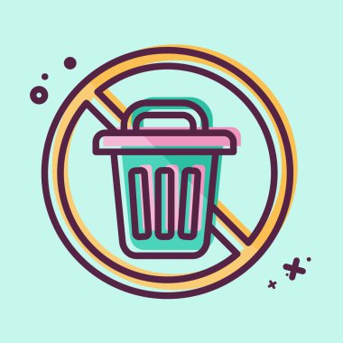 Simge Sıfır Atık. Atık sembolüyle ilgili. MBE tarzı. dizayn edilebilir