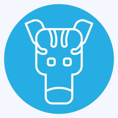 Simge Zebra. Hayvanlar sembolüyle ilgili. Mavi gözlü. dizayn edilebilir