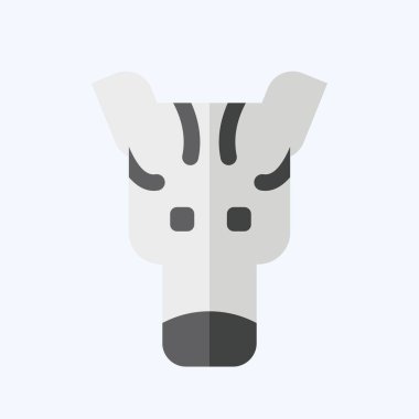 Simge Zebra. Hayvanlar sembolüyle ilgili. Düz stil. dizayn edilebilir