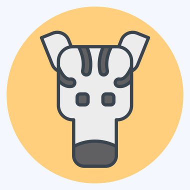 Simge Zebra. Hayvanlar sembolüyle ilgili. renk arkadaşı stili. dizayn edilebilir