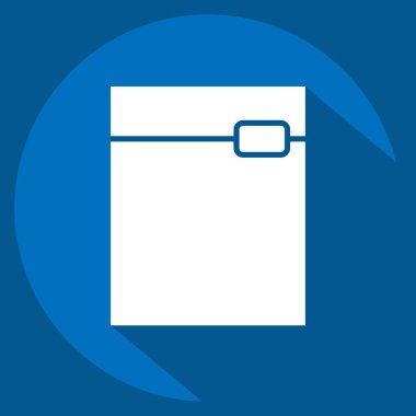 Simge Zip Torbası. Plastik Ürün sembolüyle ilgili. Uzun gölge tarzı. dizayn edilebilir