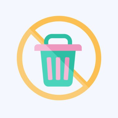 Simge Sıfır Atık. Atık sembolüyle ilgili. Düz stil. dizayn edilebilir