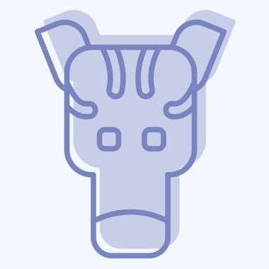 Simge Zebra. Hayvanlar sembolüyle ilgili. İki ton stili. dizayn edilebilir