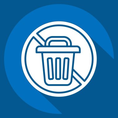 Simge Sıfır Atık. Atık sembolüyle ilgili. Uzun gölge tarzı. dizayn edilebilir