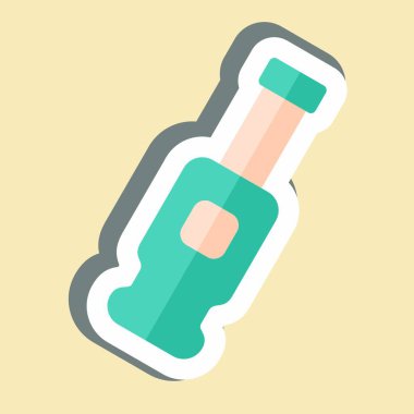 Çıkartmalı bira. BBQ sembolüyle ilgili. dizayn edilebilir