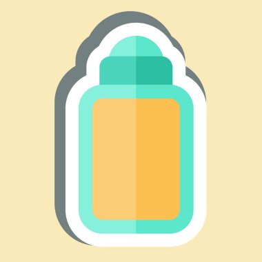 Çıkartmalı Bebek Bakımı Şişesi. Plastik Ürün sembolüyle ilgili. dizayn edilebilir