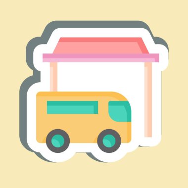 Çıkartma Otobüsü. Şehir merkezinin sembolüyle ilgili. dizayn edilebilir