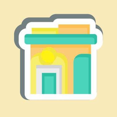 Çıkartma Sağlık Kliniği. Şehir merkezinin sembolüyle ilgili. dizayn edilebilir