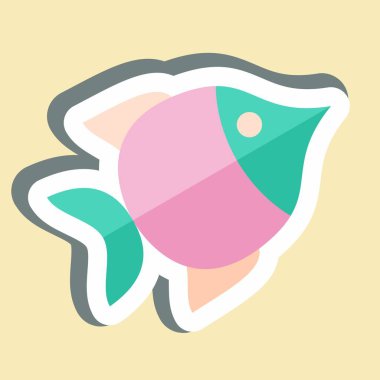 Etiket Balığı. BBQ sembolüyle ilgili. dizayn edilebilir