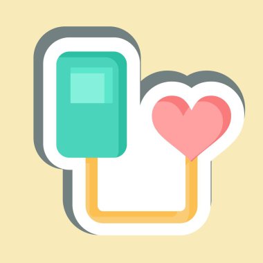 Çıkartma Kalp atışı sensörü. Sensörlerin sembolüyle ilgili. dizayn edilebilir