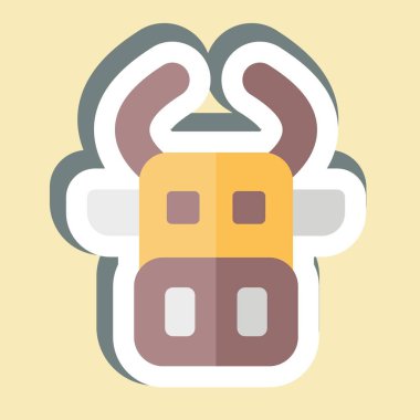 Çıkartmalı İnek. Hayvanlar sembolüyle ilgili. dizayn edilebilir