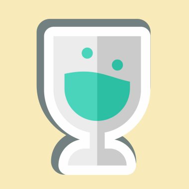 Çıkartma camı. Meşrubat sembolüyle ilgili. dizayn edilebilir