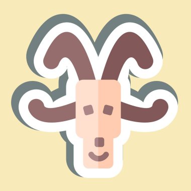 Çıkartmalı Keçi. Hayvanlar sembolüyle ilgili. dizayn edilebilir