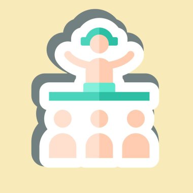 Çıkartmalı DJ. Yeni yıl sembolüyle ilgili. dizayn edilebilir