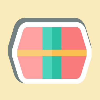 Çıkartma kutusu. Plastik Ürün sembolüyle ilgili. dizayn edilebilir