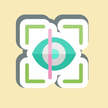 Çıkartma Göz Tarayıcı. Sensörlerin sembolüyle ilgili. dizayn edilebilir