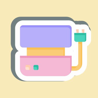 Etiket Elektrikli Izgara. BBQ sembolüyle ilgili. dizayn edilebilir