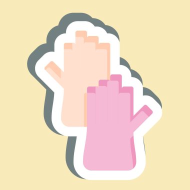 Çıkartma Eldivenleri. Plastik Ürün sembolüyle ilgili. dizayn edilebilir