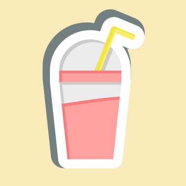 Çıkartmalı Tatlı. Meşrubat sembolüyle ilgili. dizayn edilebilir