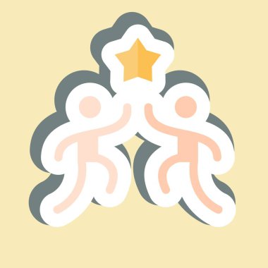 Çıkartmalı Arkadaşlar. Yeni yıl sembolüyle ilgili. dizayn edilebilir