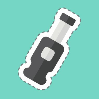 Çıkartma çizgisi Birayı kesti. BBQ sembolüyle ilgili. dizayn edilebilir