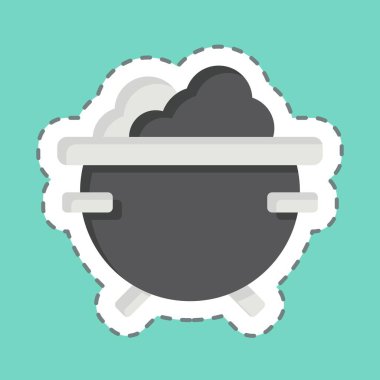 Etiket çizgisi Kazan 'ı kesti. Cadılar Bayramı sembolüyle ilgili. dizayn edilebilir