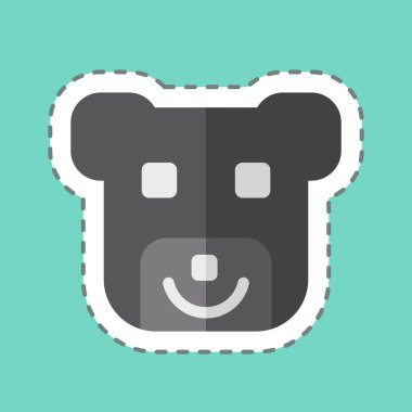 Çıkartma çizgisi Bear 'ı kesti. Hayvanlar sembolüyle ilgili. dizayn edilebilir