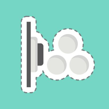 Çıkartma çizgisi renk sensörünü kesti. Sensörlerin sembolüyle ilgili. dizayn edilebilir