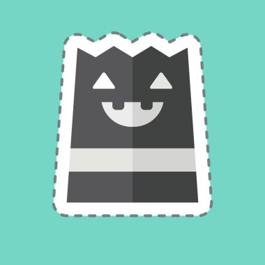 Çıkartma çizgisi Bag 'i kesti. Cadılar Bayramı sembolüyle ilgili. dizayn edilebilir