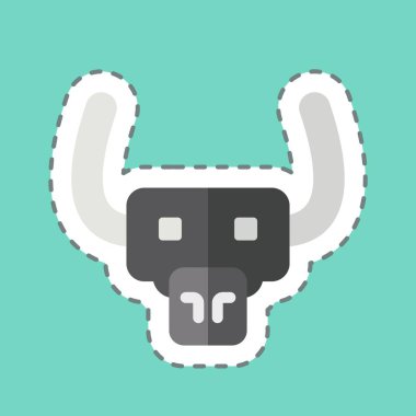 Etiket çizgisi Buffalo 'yu kesti. Hayvanlar sembolüyle ilgili. dizayn edilebilir