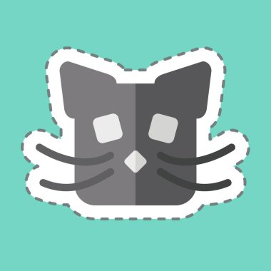 Çıkartma çizgisi Cat 'i kesti. Hayvanlar sembolüyle ilgili. dizayn edilebilir