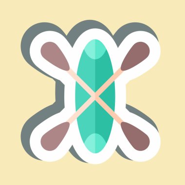 Çıkartmalı kano. Macera sembolüyle ilgili. dizayn edilebilir