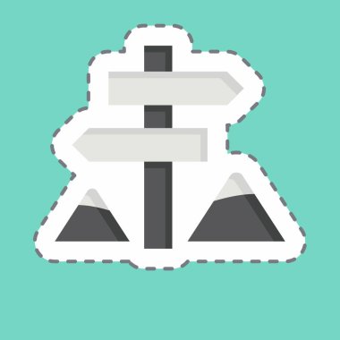 Çıkartma çizgisi tabela panosunu kesti. Macera sembolüyle ilgili. dizayn edilebilir