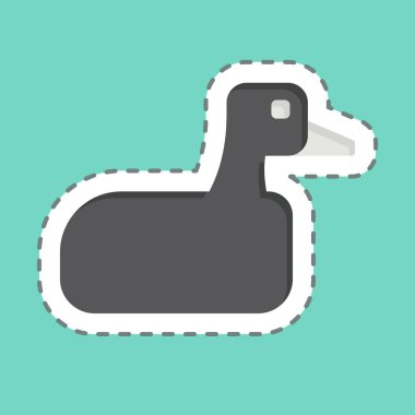 Çıkartma çizgisi Goose 'u kesti. Hayvanlar sembolüyle ilgili. dizayn edilebilir