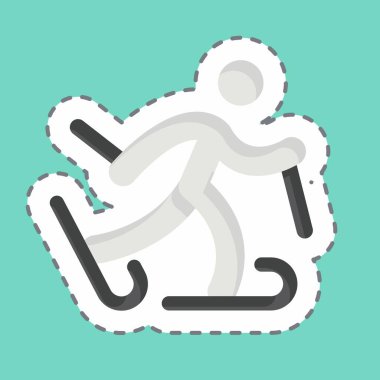 Çıkartma çizgisi kayağı kesti. Macera sembolüyle ilgili. dizayn edilebilir