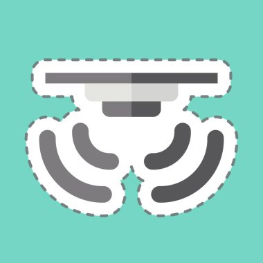 Çıkartma hattı Akıllı Yangın Alarmı 'nı kesti. Sensörlerin sembolüyle ilgili. dizayn edilebilir