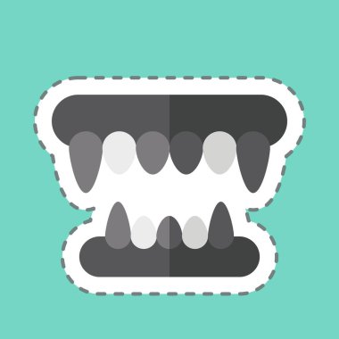 Çıkartma çizgisi Fangs 'i kesti. Cadılar Bayramı sembolüyle ilgili. dizayn edilebilir