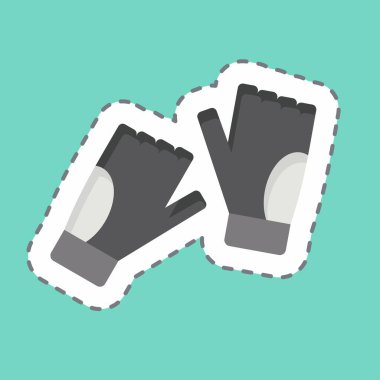 Çıkartma çizgisi eldivenleri kesti. Macera sembolüyle ilgili. dizayn edilebilir