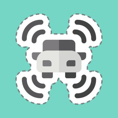 Çıkartma çizgisi Smart Car Sensörü 'nü kesti. Sensörlerin sembolüyle ilgili. dizayn edilebilir