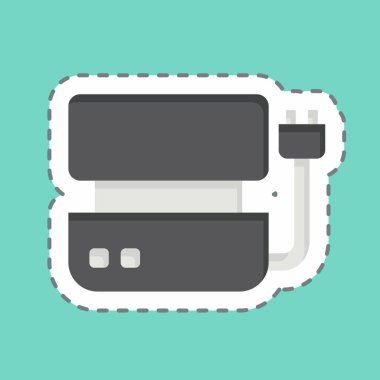 Etiket hattı Electric Grill 'i kesti. BBQ sembolüyle ilgili. dizayn edilebilir