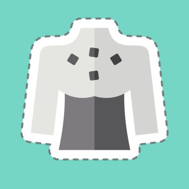 Etiket çizgisi benleri kesmiş. Dermatoloji sembolüyle ilgili. dizayn edilebilir