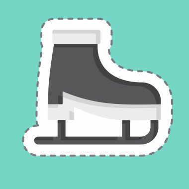 Çıkartma çizgisi buz patenini kesti. Macera sembolüyle ilgili. dizayn edilebilir