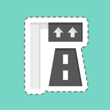 Çıkartma çizgisi Streer tabelasını kesti. Şehir merkezinin sembolüyle ilgili. dizayn edilebilir