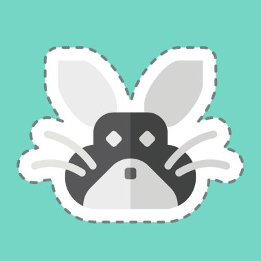 Çıkartma çizgisi Tavşan 'ı kesti. Hayvanlar sembolüyle ilgili. dizayn edilebilir