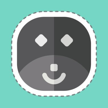 Çıkartma çizgisi Seal 'i kesti. Hayvanlar sembolüyle ilgili. dizayn edilebilir