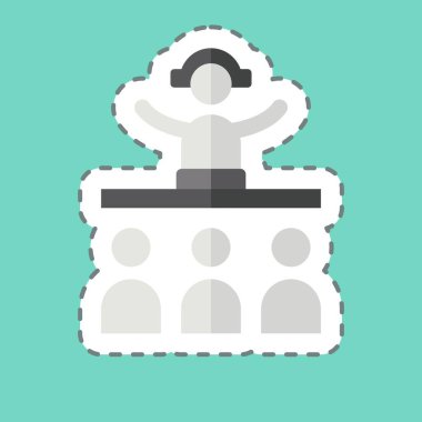 Çıkartma çizgisi DJ 'i kesti. Yeni yıl sembolüyle ilgili. dizayn edilebilir