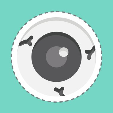 Çıkartma çizgisi kesilmiş Göz. Cadılar Bayramı sembolüyle ilgili. dizayn edilebilir